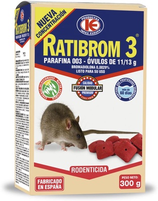Raticida Ratibrom 3 Ovulos 11/13gr Bolsa 300gr